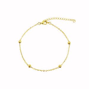Pulseira de Bolinhas Banhado a Ouro