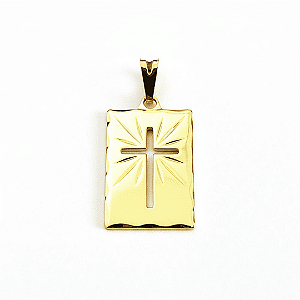 Pingente Cruz Vazada Banhado a Ouro