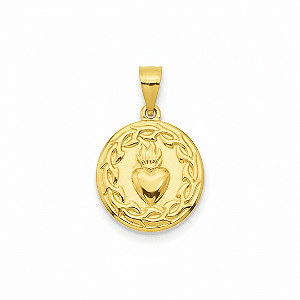 Pingente Sagrado Coração de Jesus Banhado a Ouro