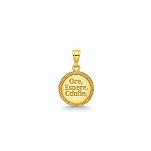 Pingente “Ore, Espere, Confie” Banhado a Ouro