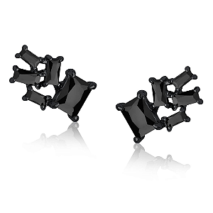 Brinco Ônix Banhado a Ródio Negro