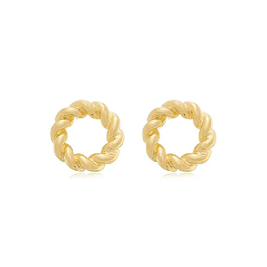 Brinco Torcido Lorena - Banhado a Ouro