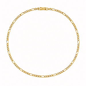 Corrente Fígaro 3x1 Fecho Gaveta - 35 cm - Banhado a Ouro