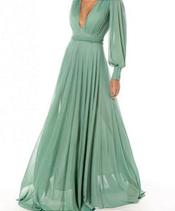 Vestido Longo Atena Verde Seco Claro
