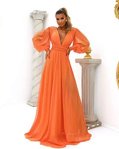 Vestido Longo Atena Laranja