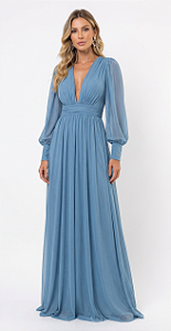 Vestido Longo Atena Azul Celeste
