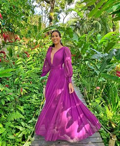 Vestido Longo Atena Púrpura