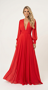 Vestido Longo Atena Vermelho