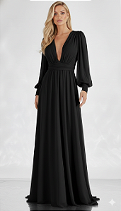 Vestido Longo Atena Preto