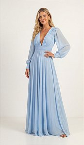 Vestido Longo Atena Azul Serenity