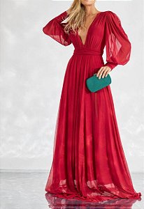 Vestido Longo Atena Marsala