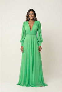 Vestido Longo Atena Verde Citrol