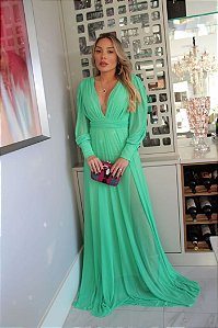 Vestido Longo Atena Verde Citrol