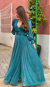 Vestido Longo Bruna Verde Petróleo