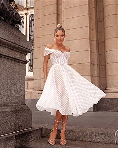 Vestido Midi Celina Branco