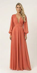 Vestido Longo Atena Coral