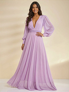 Vestido Longo Atena Lilas