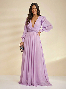 Vestido Longo Atena Lilas