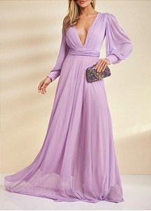 Vestido Longo Atena Lilas