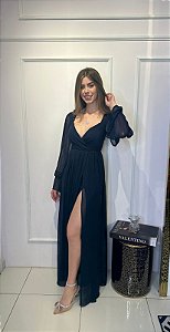 Vestido Longo Suendy Azul Marinho