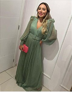 Vestido Longo Bruna Verde Seco