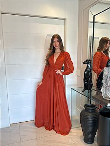 Vestido Longo Atena Terra cota