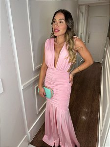 Vestido Longo Cassia Rosa