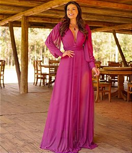 Vestido Longo Atena Fúscia