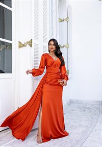 Vestido longo Siena Terra Cota