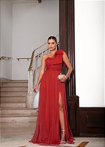 Vestido longo Jade Terra Cota