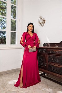 Vestido longo Siena Cereja