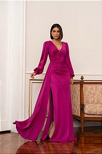 Vestido longo Siena Fúscia
