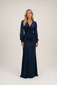 Vestido longo Siena Azul Marinho