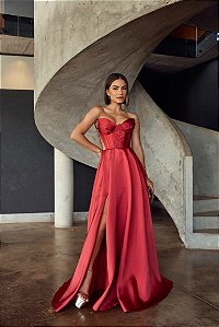 Vestido Longo Sophia Terra cota
