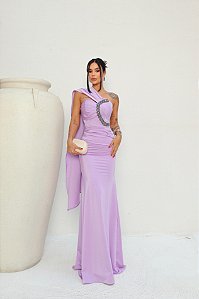 Vestido longo Nayane Lilás