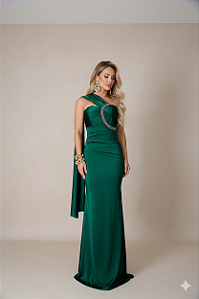 Vestido longo Nayane Verde Esmeralda