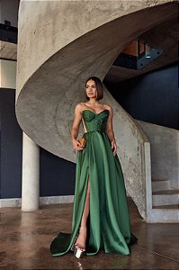 Vestido Longo Sophia  Verde Oliva