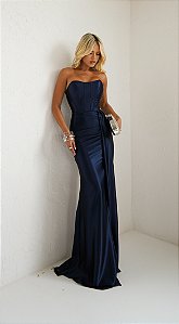 Vestido Longo Aurora Azul Marinho