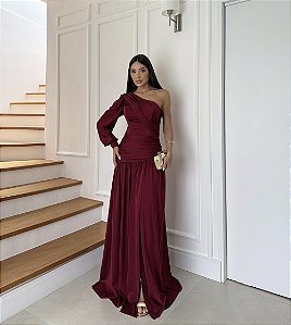 Vestido Longo Zayan Marsala