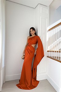 Vestido Longo Romana Terra Cota