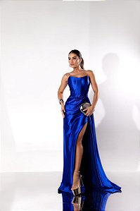 Vestido Longo Aurora Azul Royal