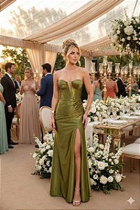 Vestido Longo Vivace Verde Oliva