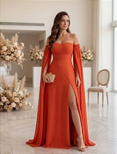 Vestido Longo Zeus Terra Cota
