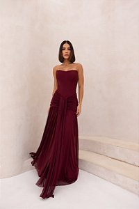 Vestido Longo Majestic Marsala