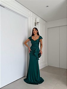 Vestido Longo Nuance Verde Esmeralda