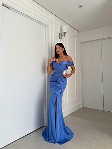 Vestido Longo Nuance Azul Serenity