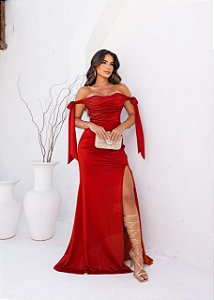 Vestido longo Pillar Terra cota