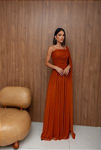 Vestido Longo Versailles Terra Cota