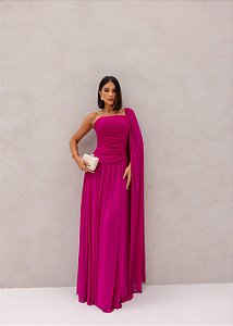 Vestido Longo Versailles Fúcsia