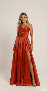 Vestido Longo Royale Terra Cota